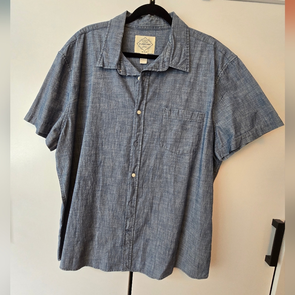 St. John's Bay XXL Denim Button Down Camp Shirt